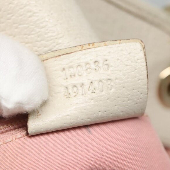 GUCCI GG Canvas Tote Bag Gold Pink 120836 Auth am7877 - Picture 10 of 14